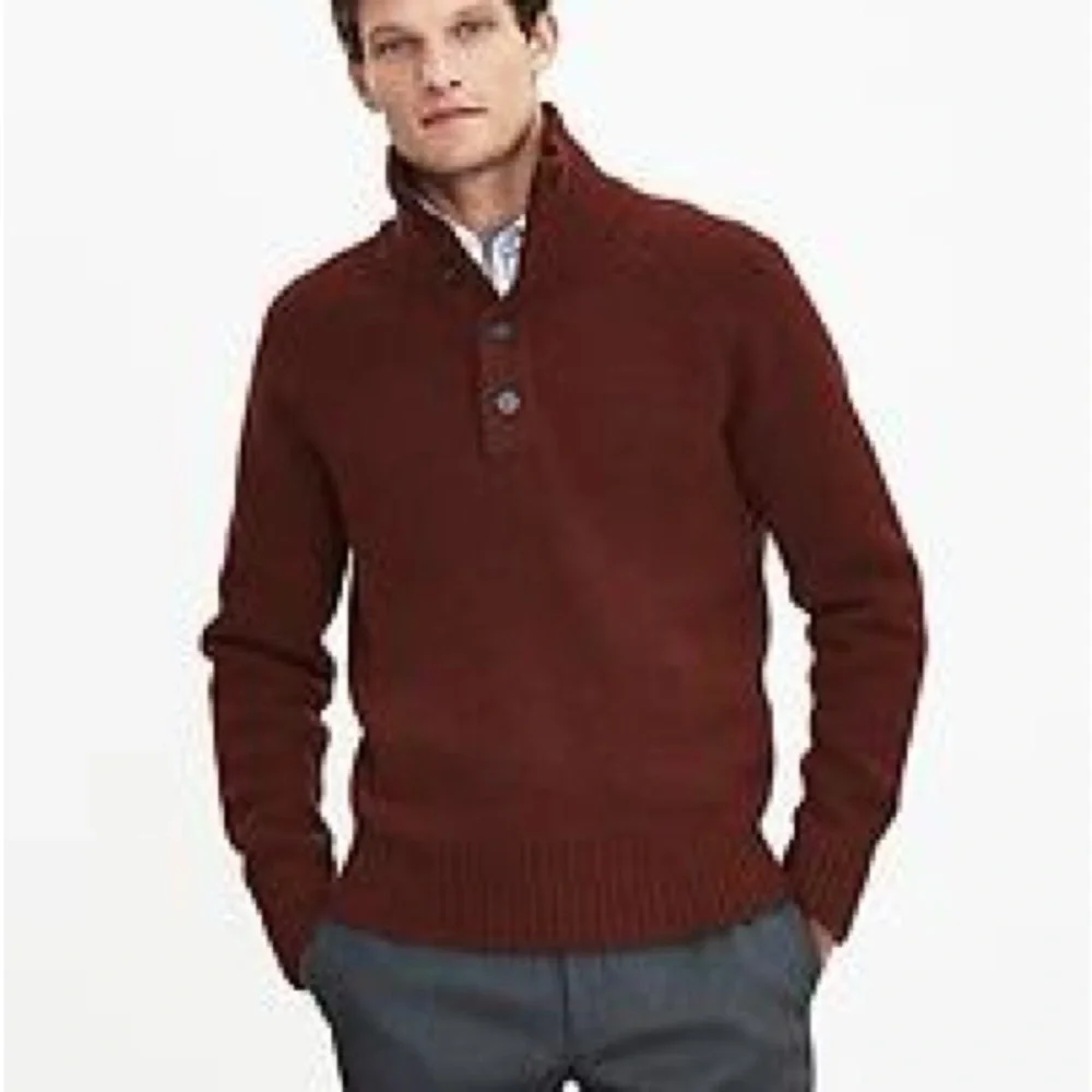 Banana Republic‎ Honeycomb Mock Dark Orange Pullover